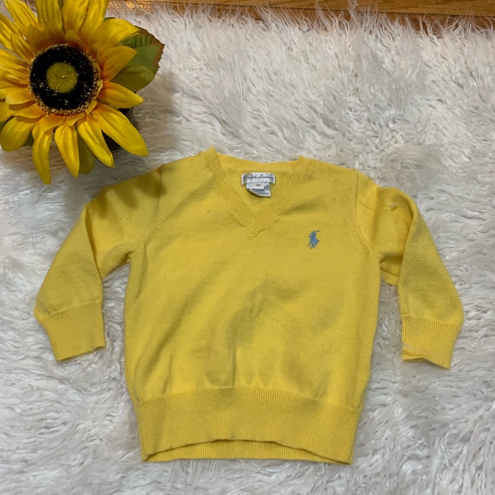 Baby 12m Ralph Lauren yellow sweater with logo